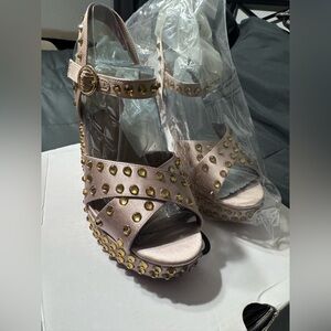 Aldo Gold Studded Pink Heels